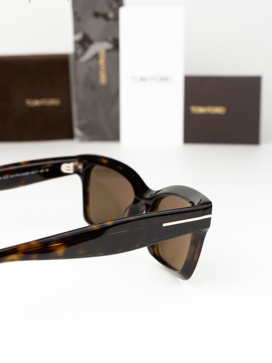 Tom Ford MIKEL Women Sunglasses Havana Brown Polarized Rectangle FT1085 52H NEW main image 6